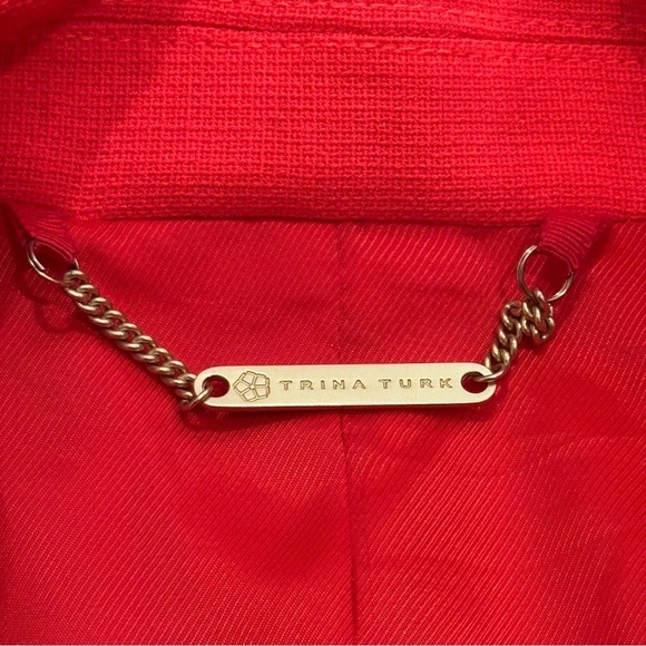 Trina Turk Pistache Blazer Jacket in Bright Orange Women’s Size 10 - Picture 10 of 13